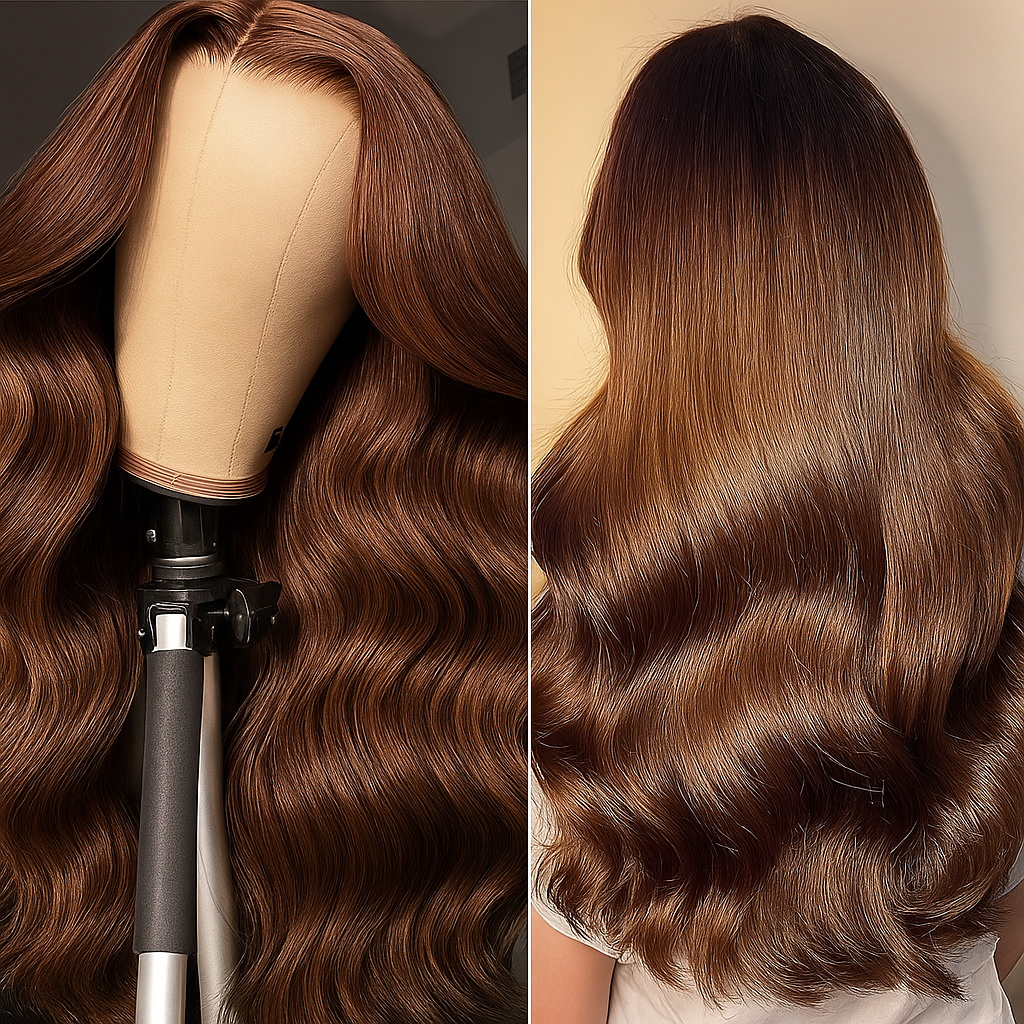 Crystiana Chestnut Brown Body Wave Glueless Wig