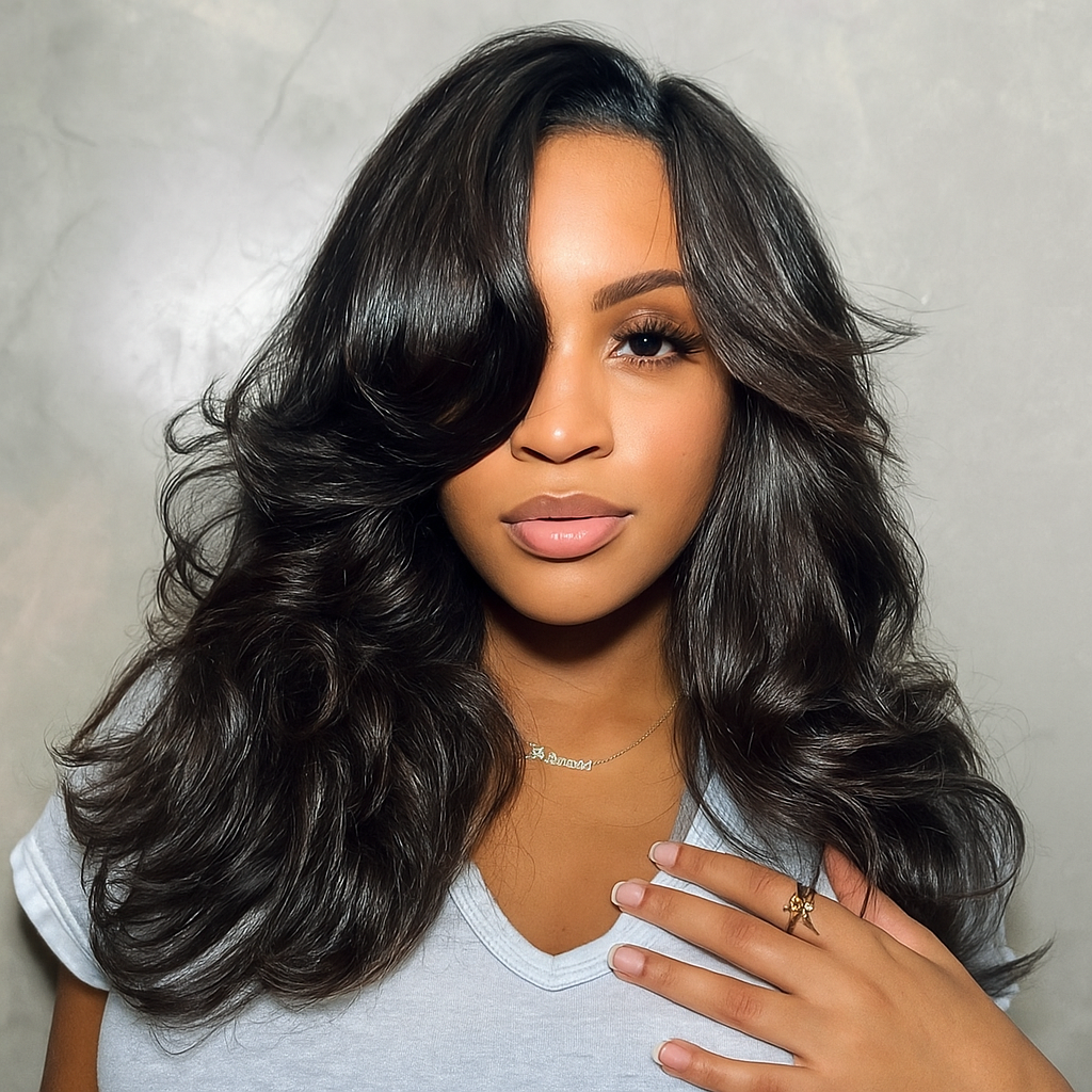 Aaliyah Soft Brown Loose Body Wave Layered Glueless Wig