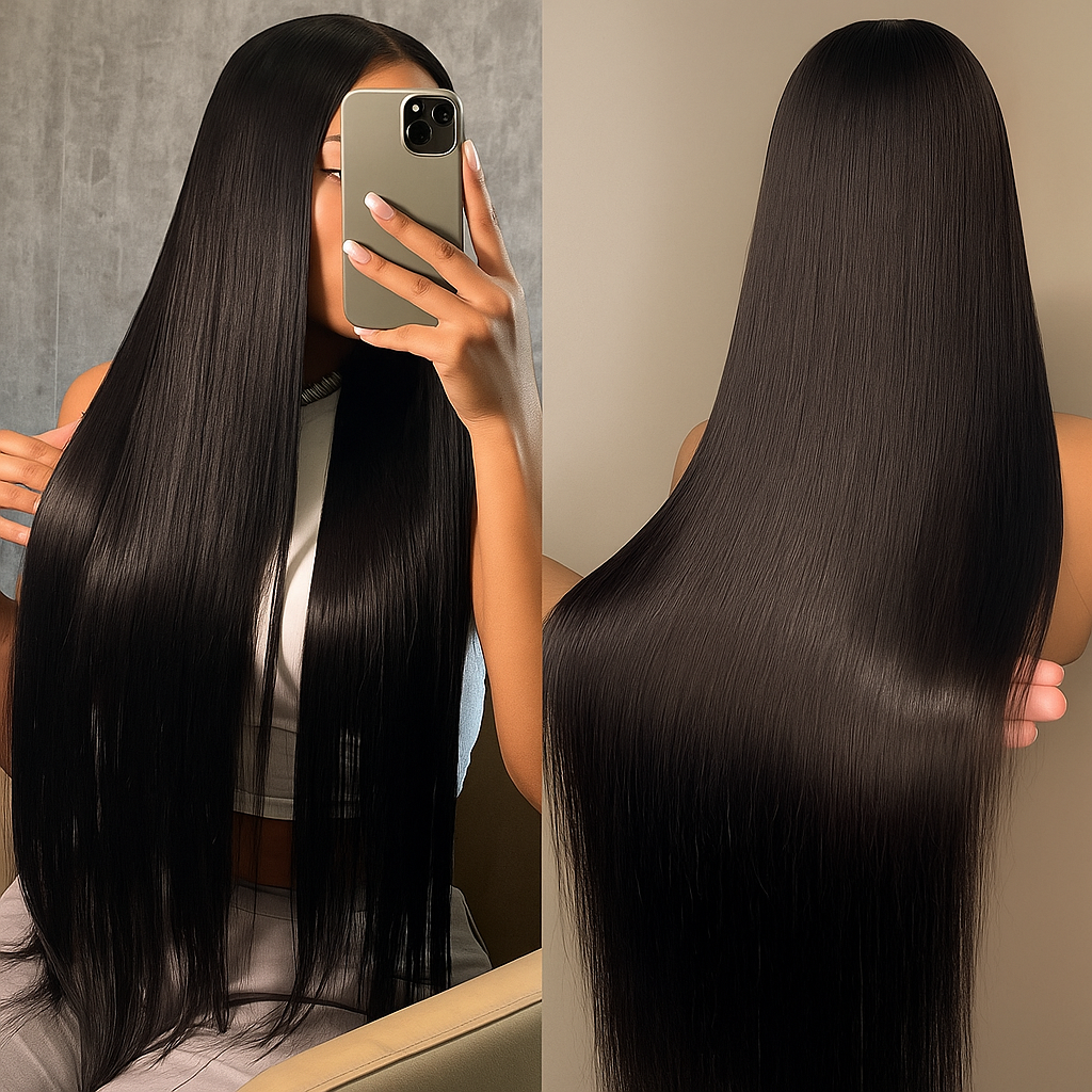 Vivienne Soft Black Straight Glueless Wig