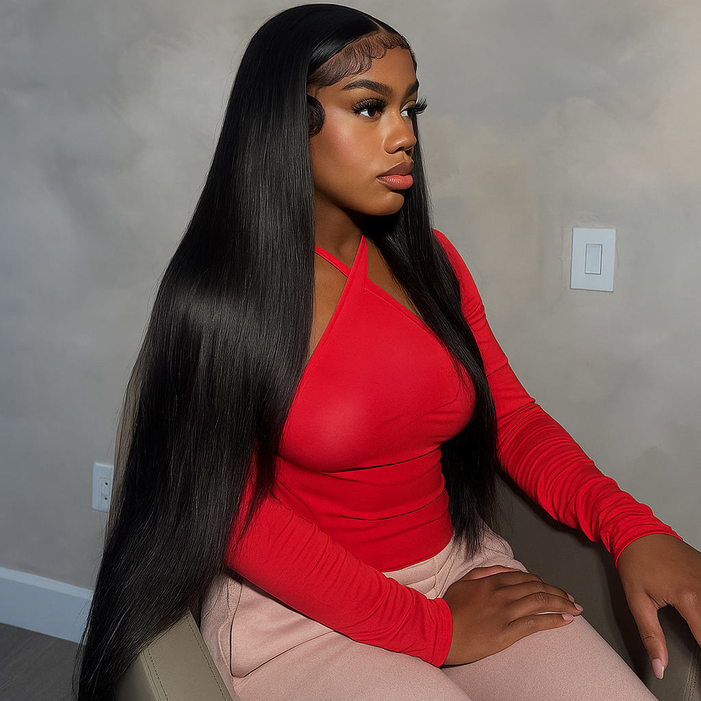 Vivienne Soft Black Straight Glueless Wig