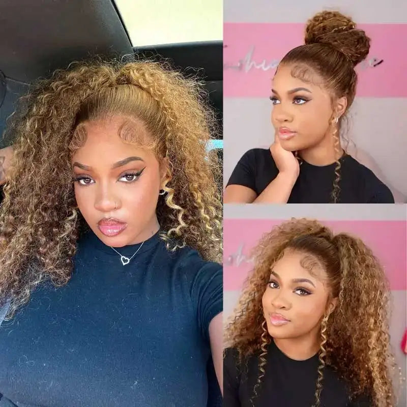 Lena Brown Highlights Water Wave 360 HD Lace Front Human Hair Wig HEIRCENTRIC