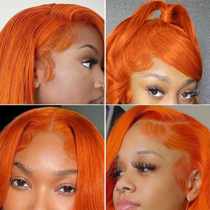 Celeste Orange Ginger Straight Brazilian HD Lace Front Human Hair Wig My Store