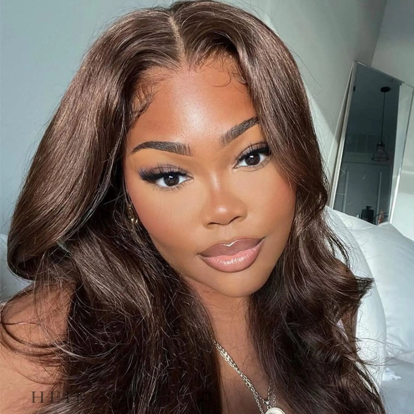 Briana Chocolate Brown Body Wave HD Lace Front Human Hair Wig HEIRCENTRIC