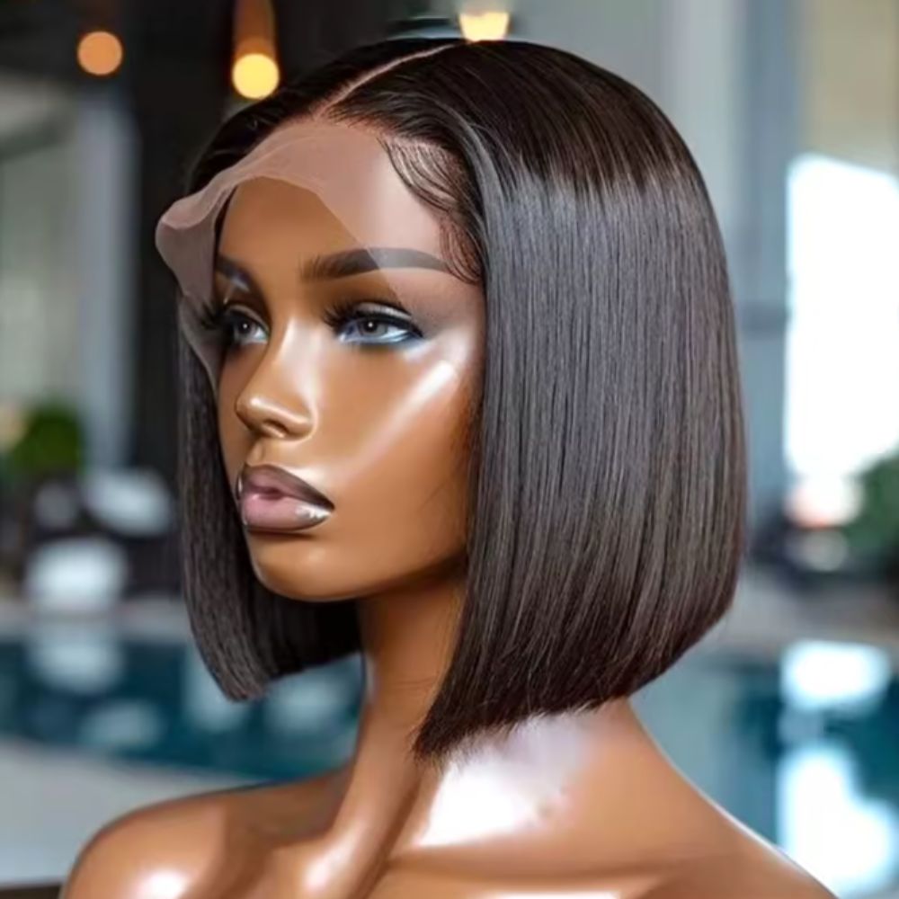 Selene Brown Bone Straight Short Bob HD Lace Front Human Hair Wig HEIRCENTRIC