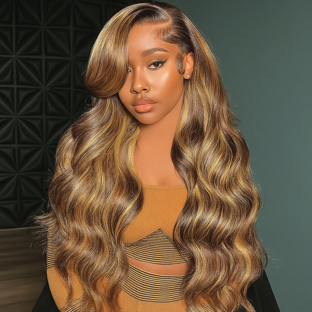 Valeria Brown Highlights Loose Body Wave Glueless Wig