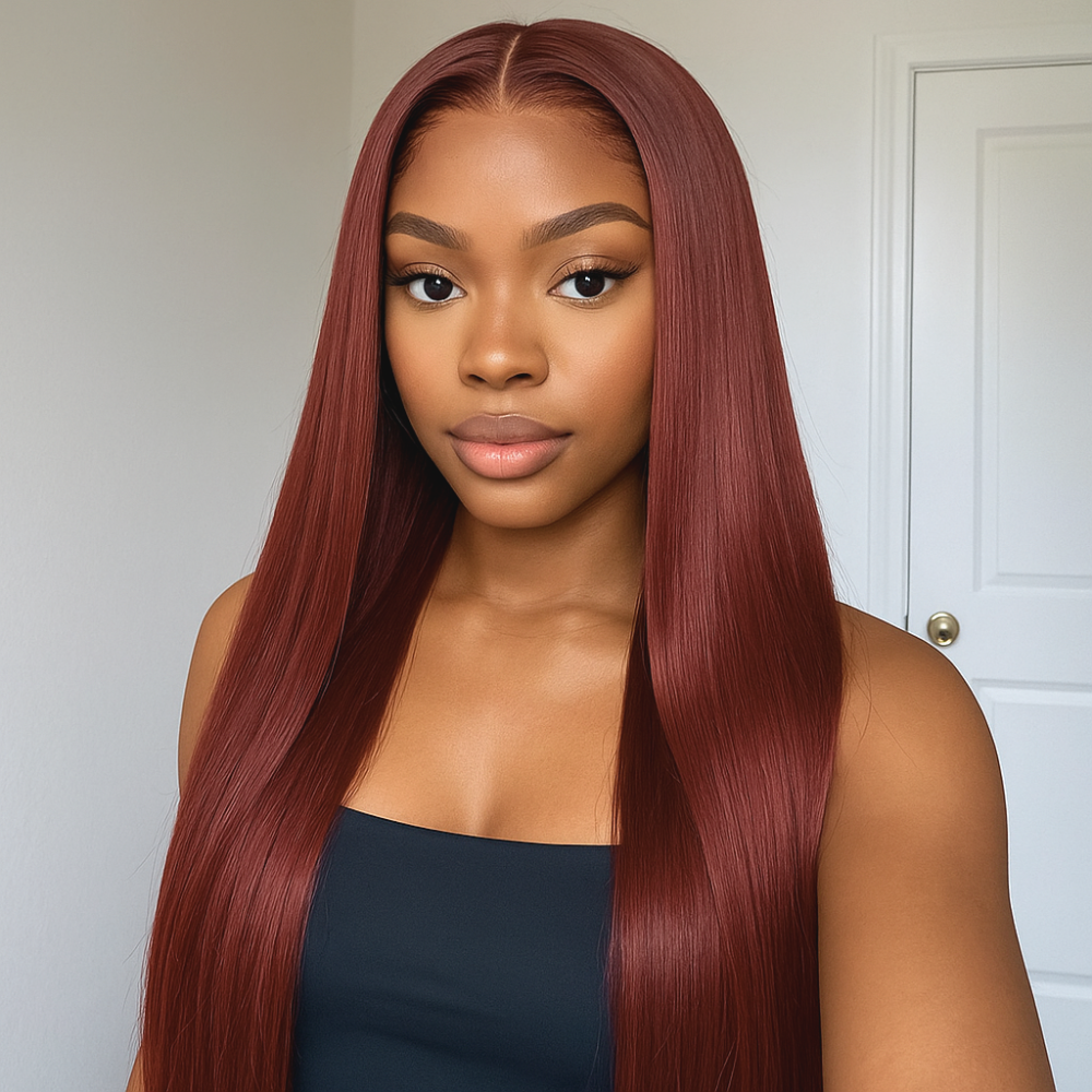 Elle Reddish Brown Straight Glueless Wig