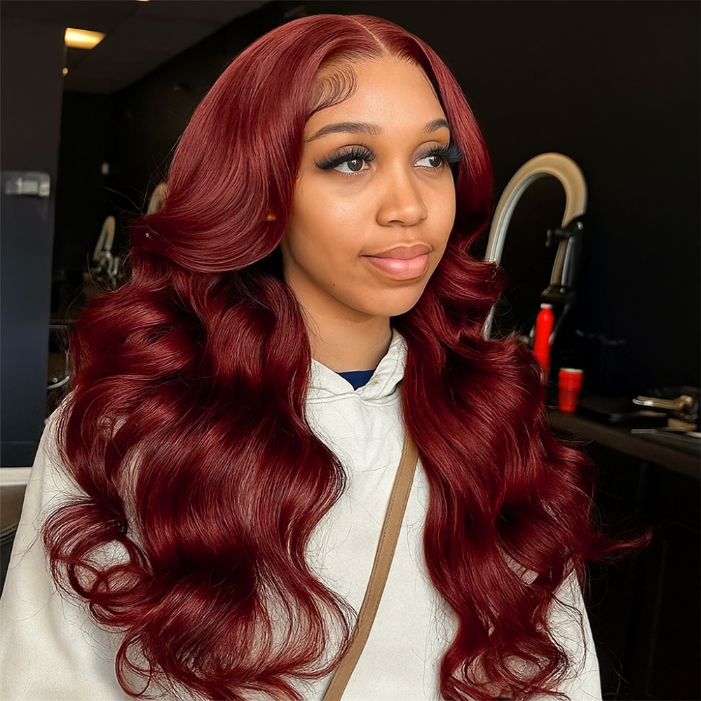 Rouge Burgundy Body Wave Glueless Wig