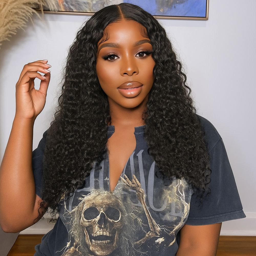 India Brown Deep Wave Glueless Wig