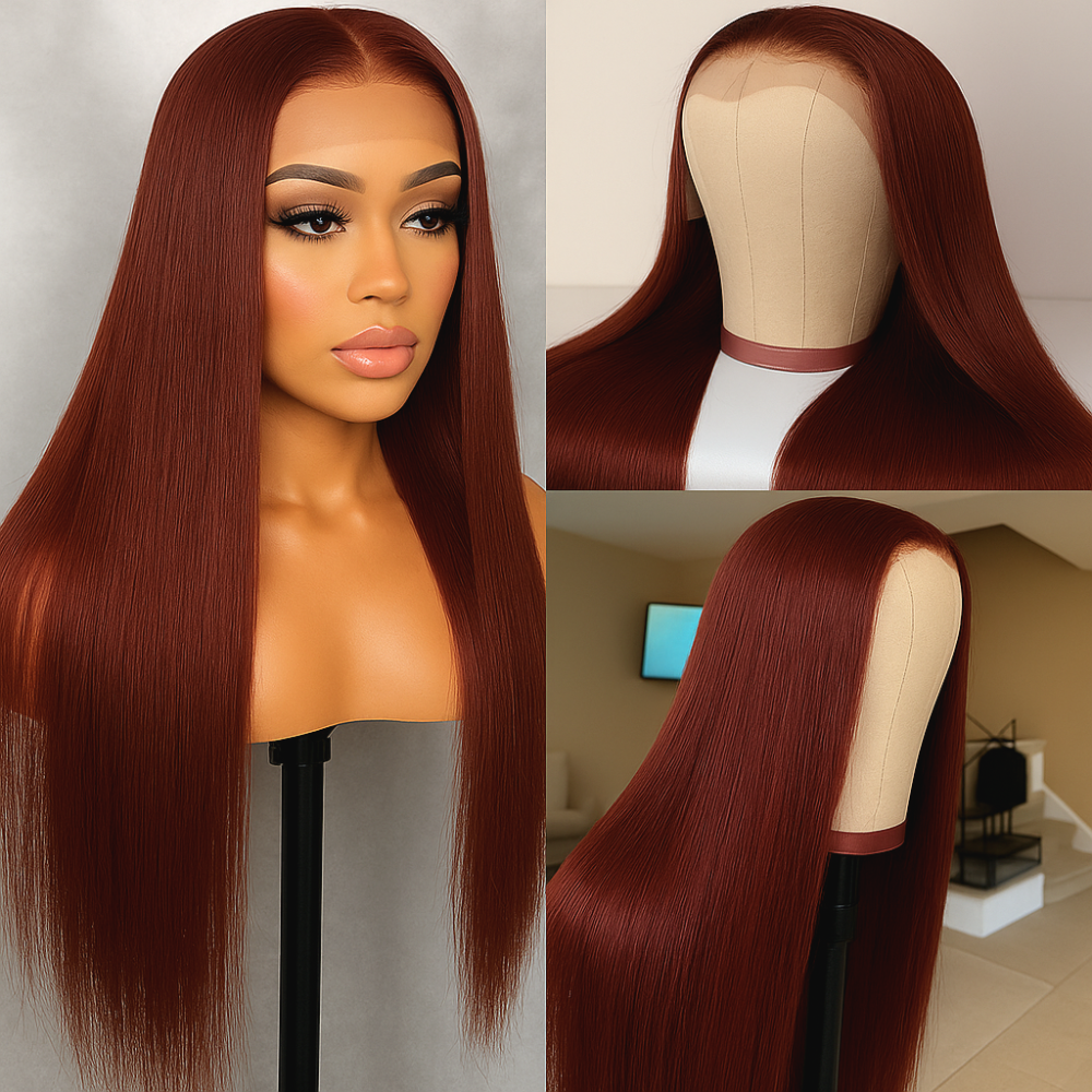 Elle Reddish Brown Straight Glueless Wig