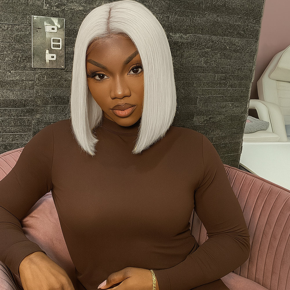 Jade Platinum Blonde Short Bob Glueless Wig