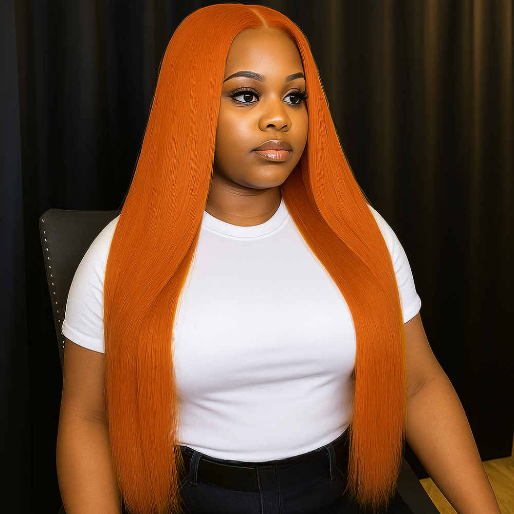 Celeste Orange Ginger Straight Glueless Wig