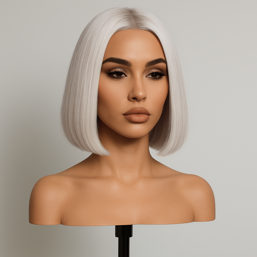 Jade Platinum Blonde Short Bob Glueless Wig