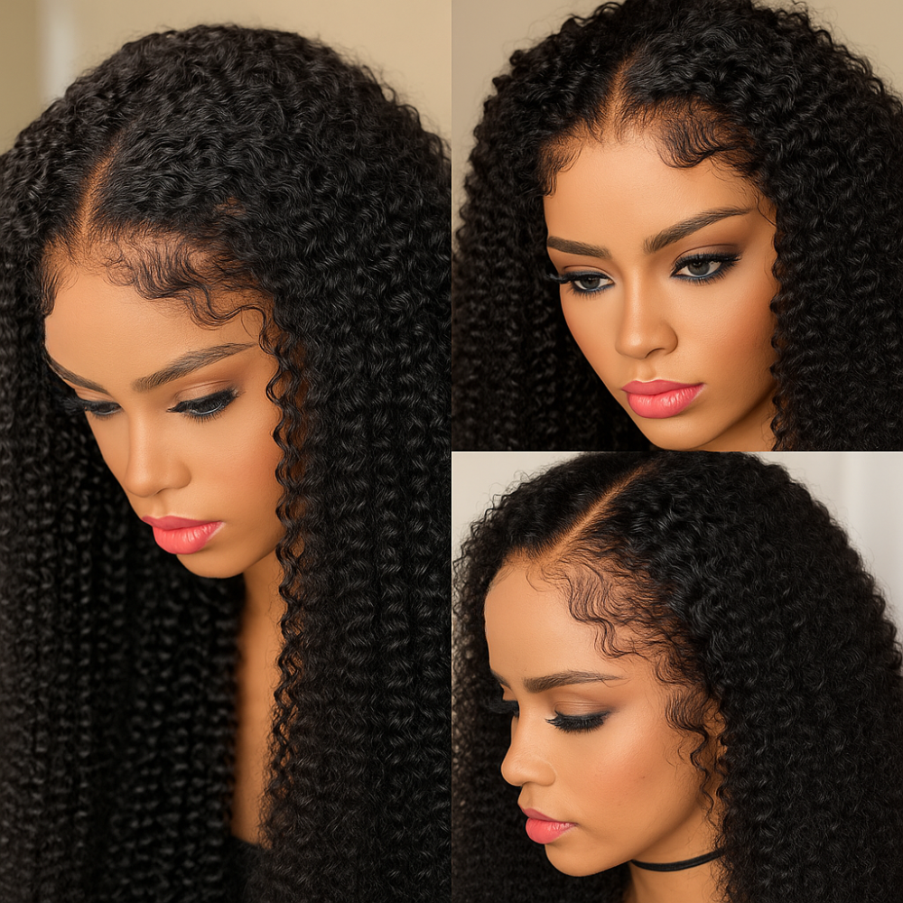 Nevaeh Brown Kinky Curly With Baby Hair Glueless Wig