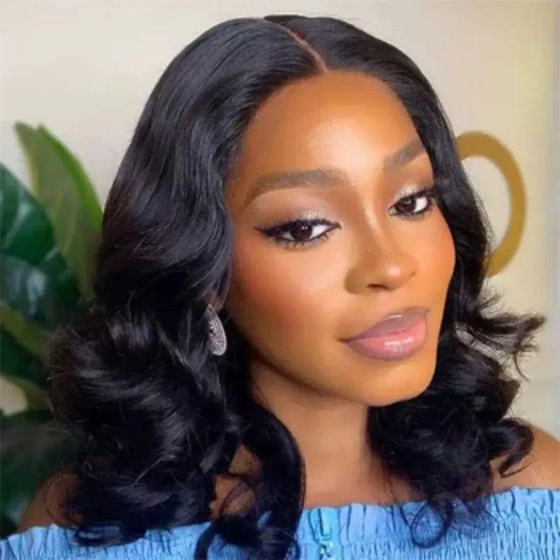 Olivia Brazilian Soft Black Short Body Wave HD Lace Front Human Hair Wig My Store
