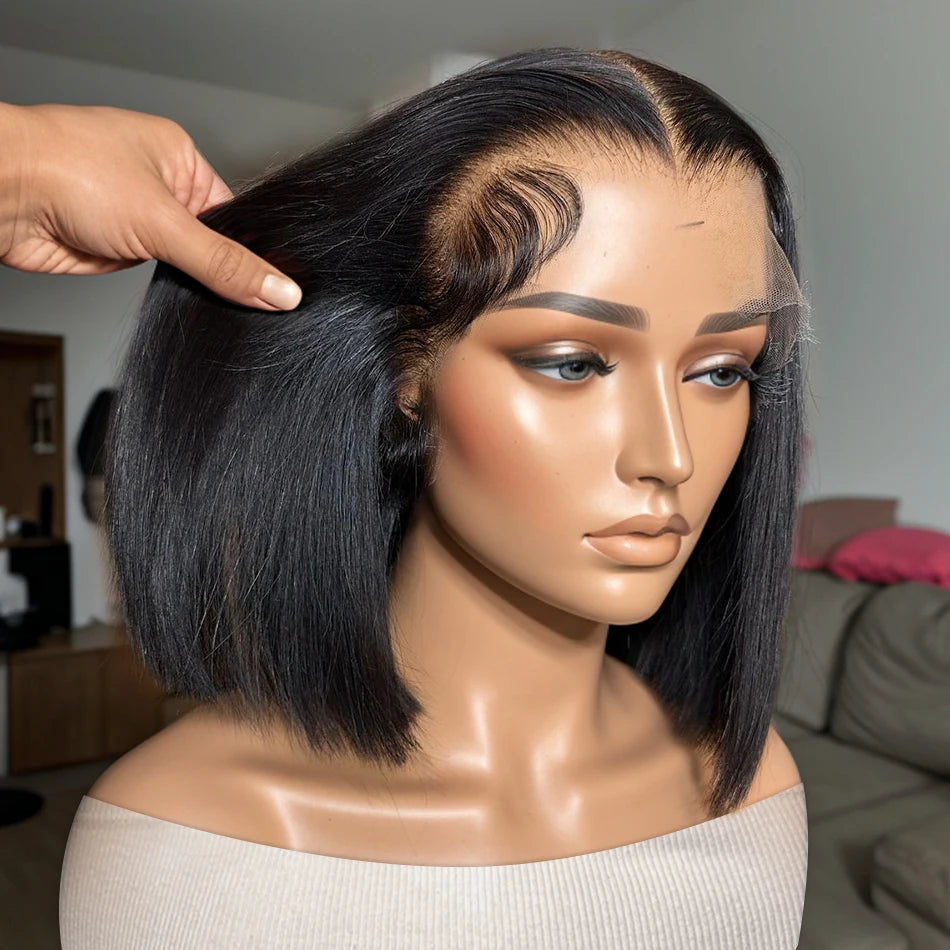 Milan Bone Straight Remy Peruvian Bob HD Lace Front Human Hair Wig My Store