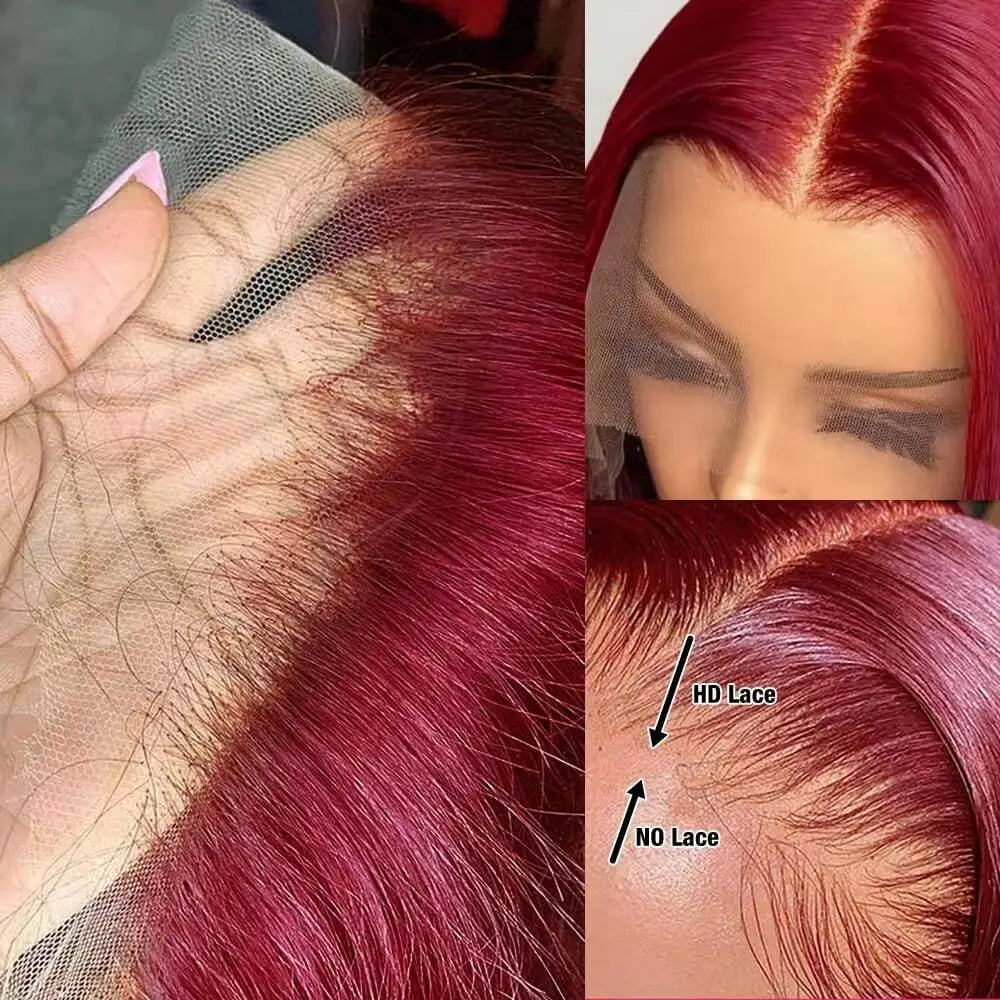Scarlett Burgundy Straight Remy Brazilian HD Lace Front Human Hair Wig My Store
