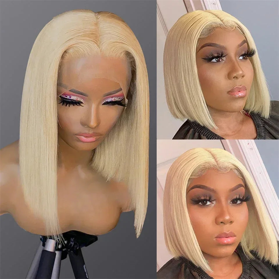Juliette Blonde Short Straight Bob HD Lace Front Human Hair Wig My Store