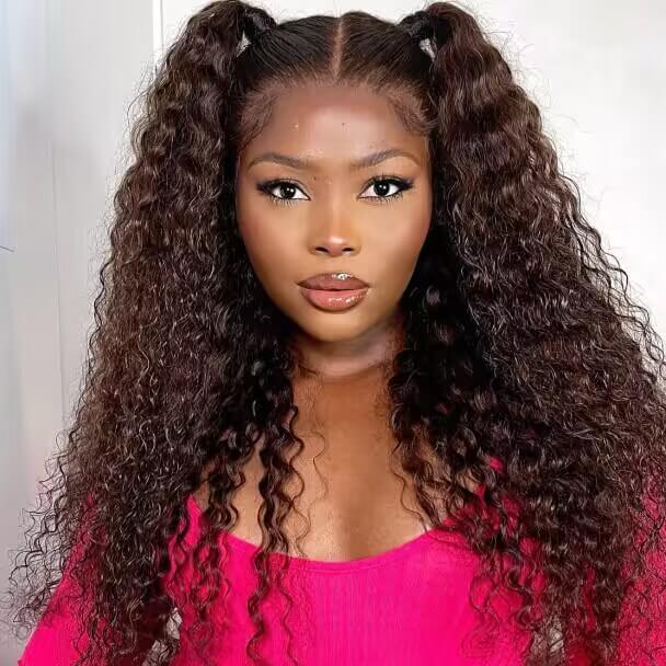 Angelique Chocolate Brown Deep Wave 360 HD Lace Front Human Hair Wig HEIRCENTRIC