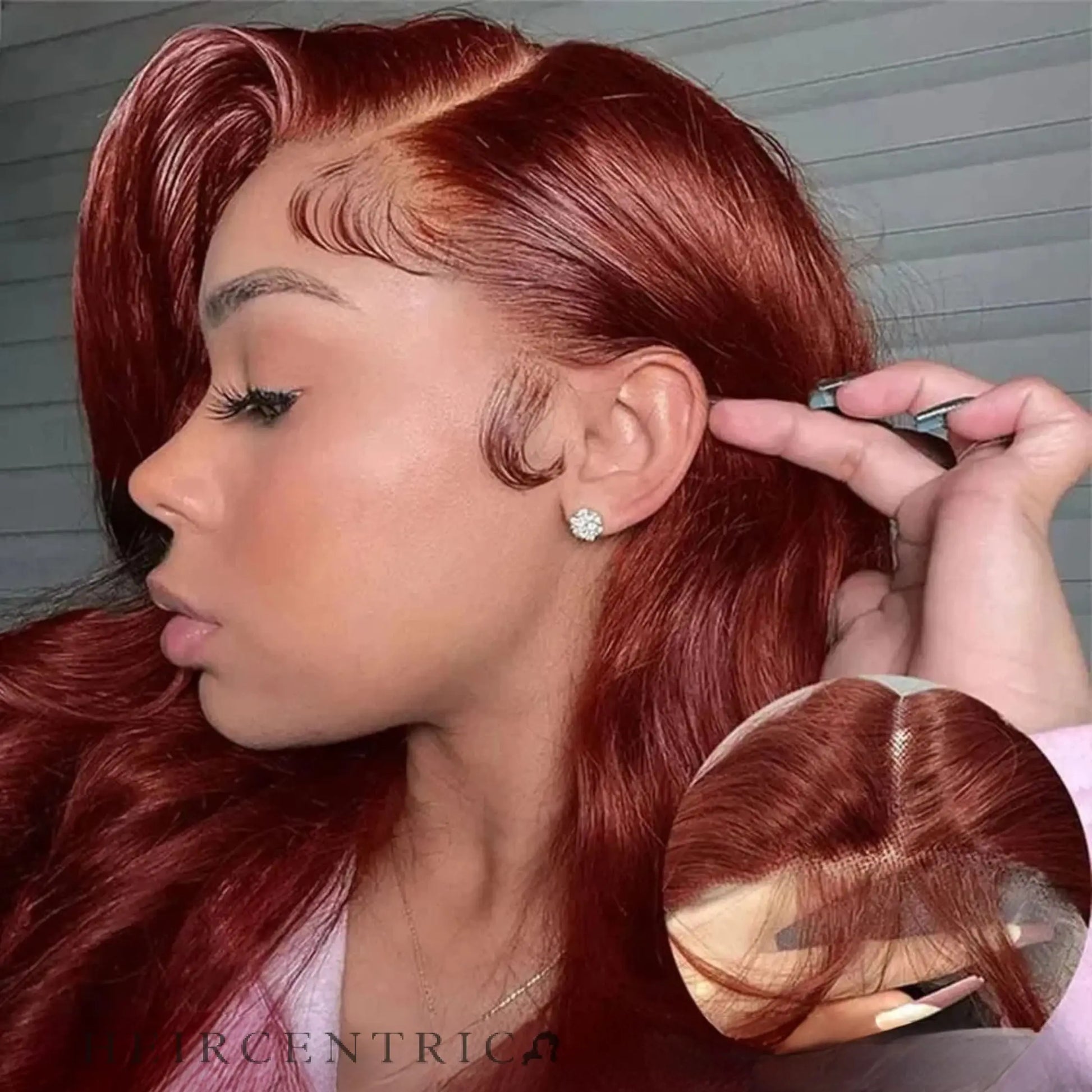 Malia Burgundy Red Body Wave HD Lace Front Human Hair Wig HEIRCENTRIC