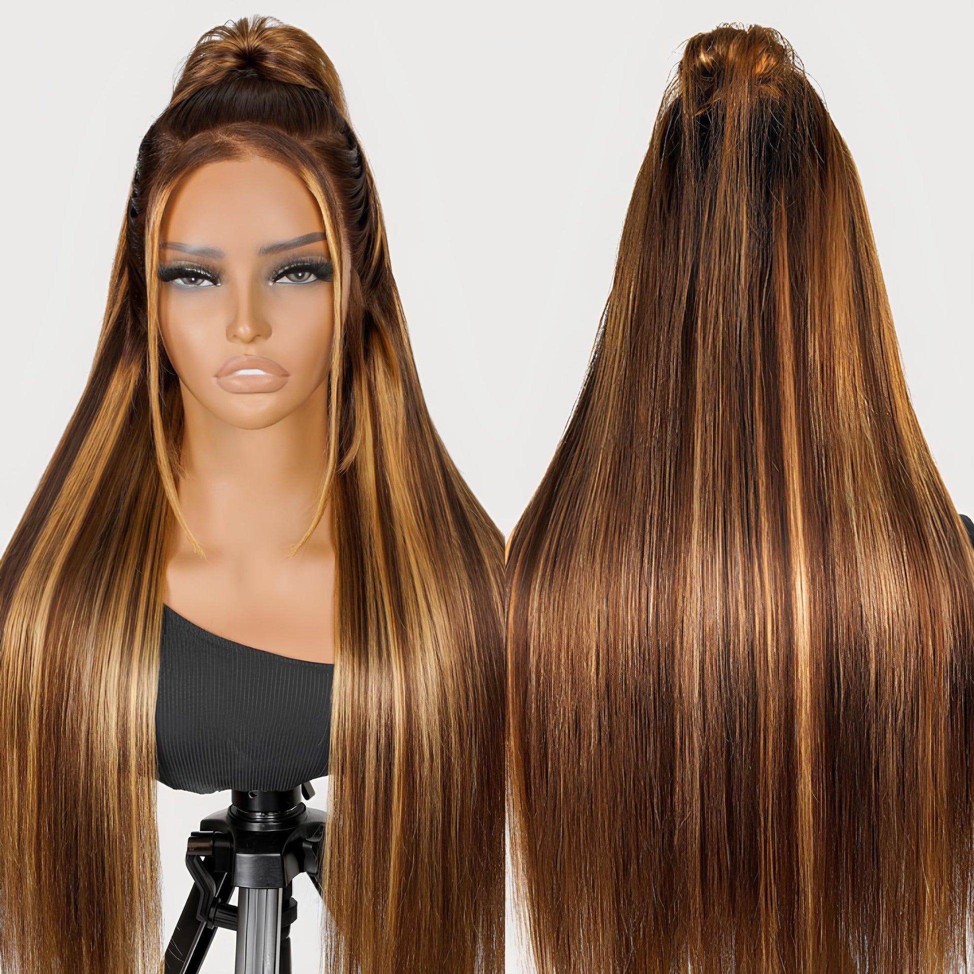 Carmela Highlight Bone Straight Brazilian HD Lace Front Human Hair Wig HEIRCENTRIC