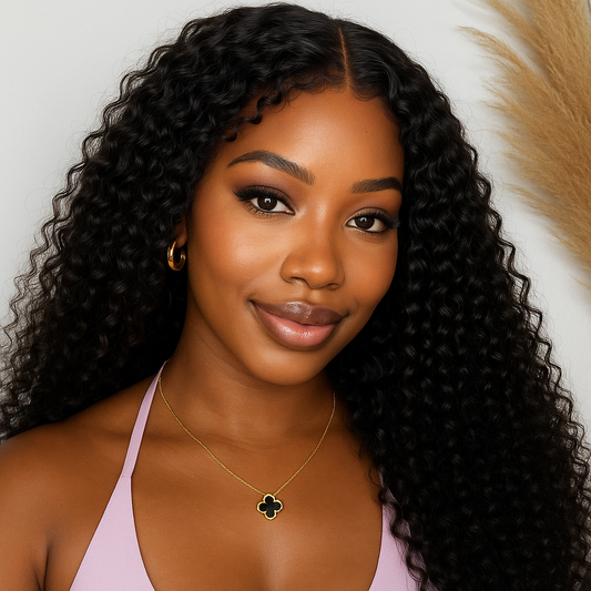 Nevaeh Brown Kinky Curly With Baby Hair Glueless Wig