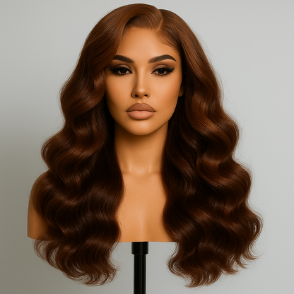 Crystiana Chestnut Brown Body Wave Glueless Wig