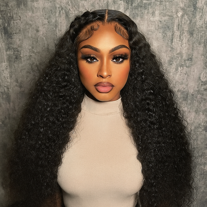 Nicki Natural Brown Curly Deep Wave 360 Glueless Wig