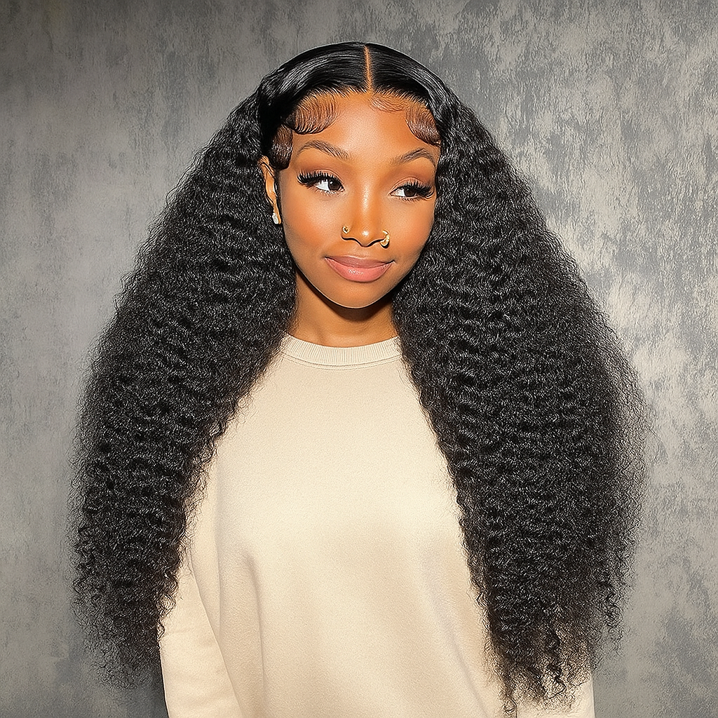 Nicki Natural Brown Curly Deep Wave 360 Glueless Wig