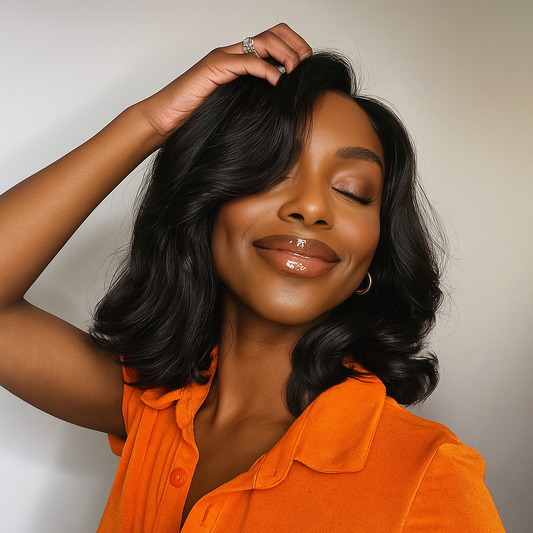 Olivia Soft Black Wavy Bob Glueless Wig