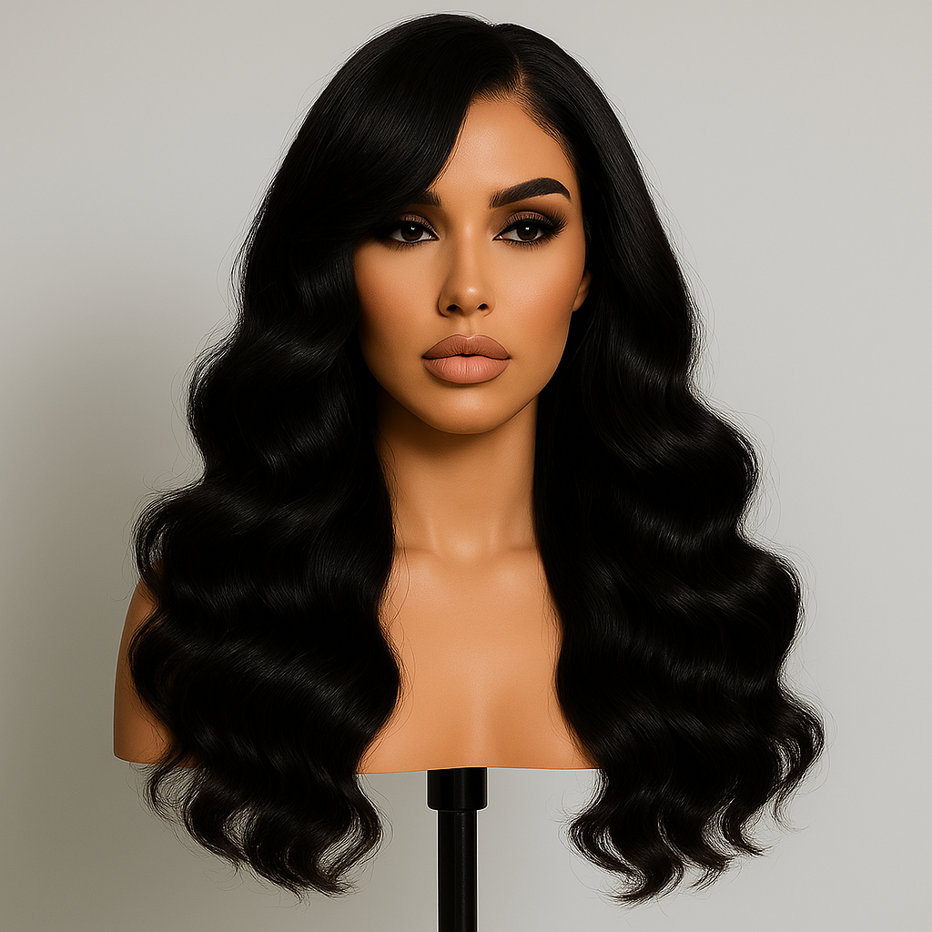 Melanie Natural Black Body Wave Glueless Wig
