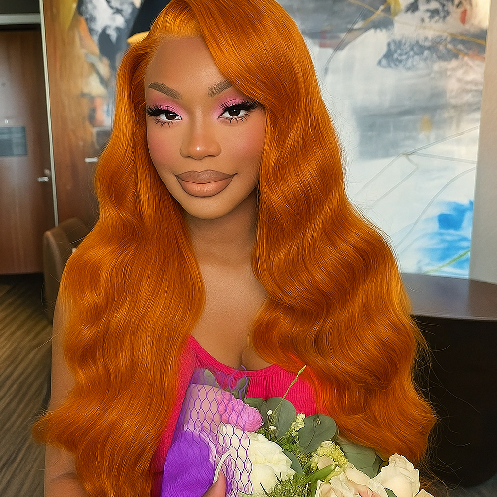 Rosie Ginger Orange Body Wave Glueless Wig