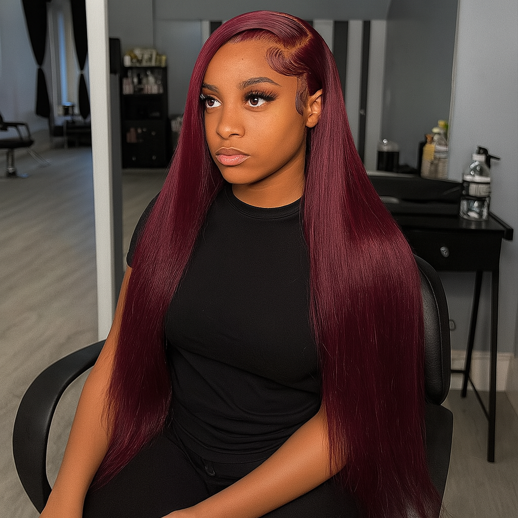 Scarlett Burgundy Straight Glueless Wig