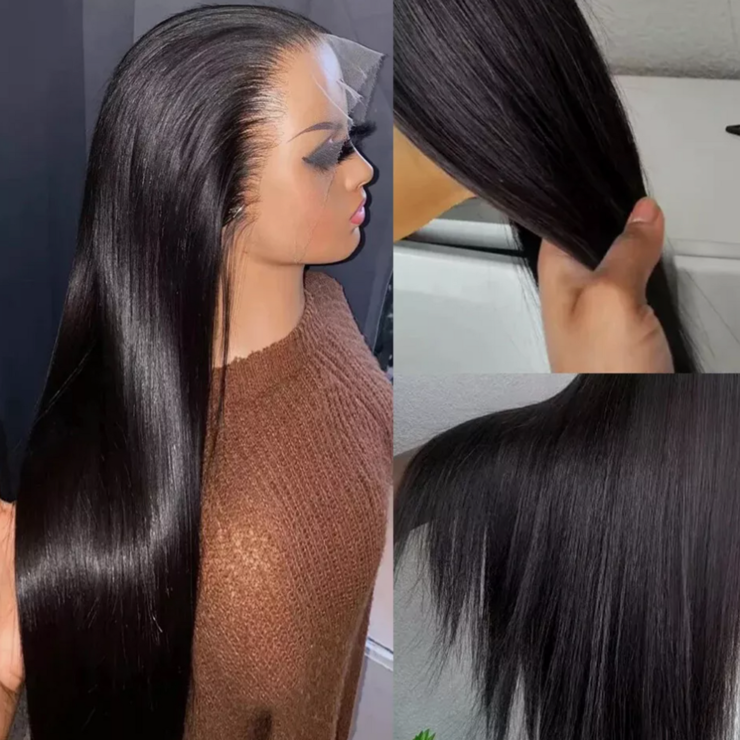 Vivienne Soft Black Straight HD Lace Front Human Hair Wig