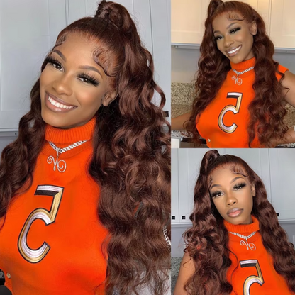 Alexandra Chocolate Brown Body Wave HD Lace Front Human Hair Wig