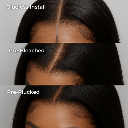 a woman's hair is shown before and after it has been cut