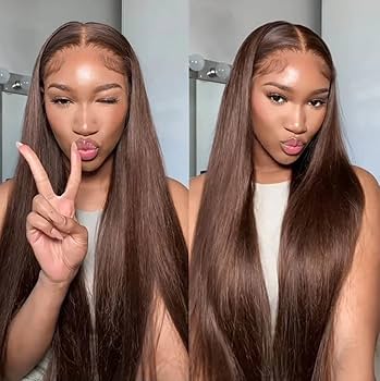 Sienna Brown Bone Straight HD Lace Front Human Hair Wig 