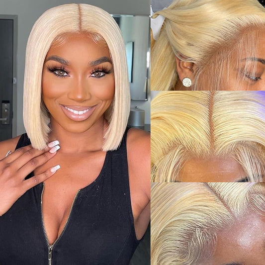 Juliette Blonde Short Straight Bob HD Lace Front Human Hair Wig My Store