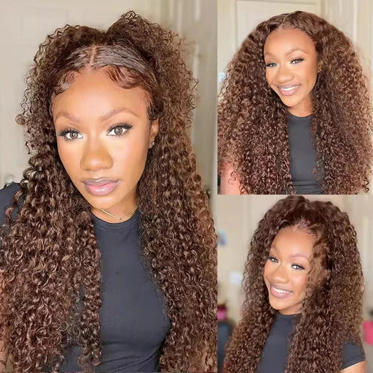 Angelique Chocolate Brown Deep Wave 360 HD Lace Front Human Hair Wig HEIRCENTRIC