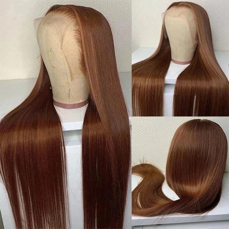 Sienna Brown Bone Straight HD Lace Front Human Hair Wig HEIRCENTRIC