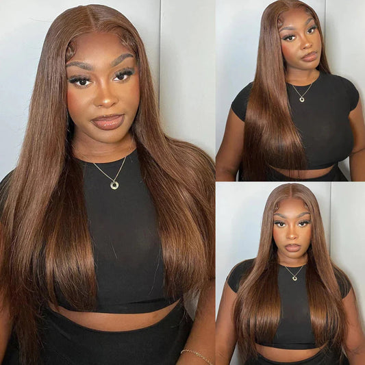 Sienna Brown Bone Straight HD Lace Front Human Hair Wig HEIRCENTRIC