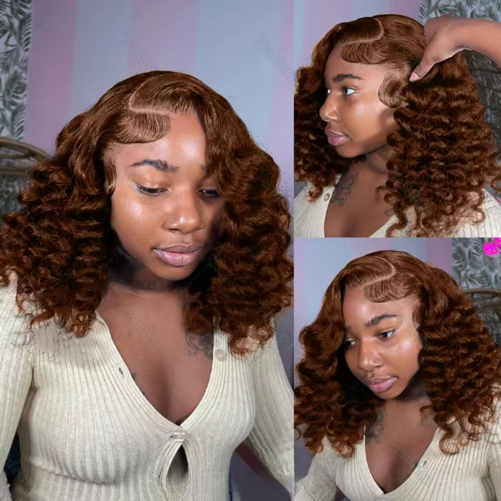 Penelope Chocolate Brown Short Bob HD Lace Front Human Hair Wig