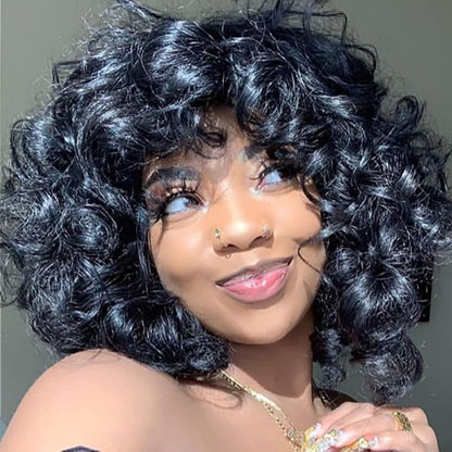 Storm Natural Black Curly HD Lace Front Human Hair Wig HEIRCENTRIC