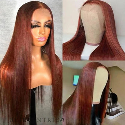 Elle Reddish Brown Straight Brazilian HD Lace Front Human Hair Wig HEIRCENTRIC