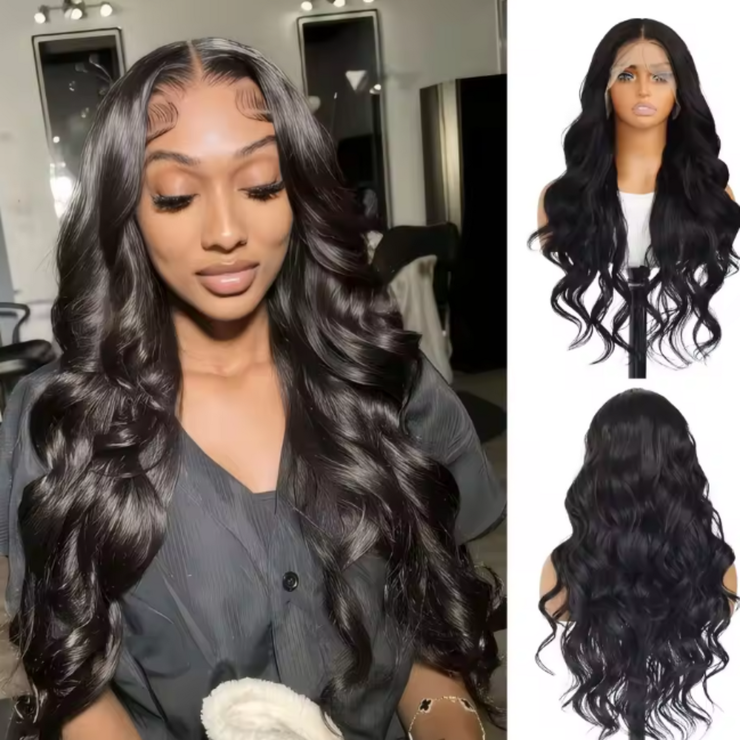 Melody Black Remy Body Wave HD Lace Front Human Hair Wig