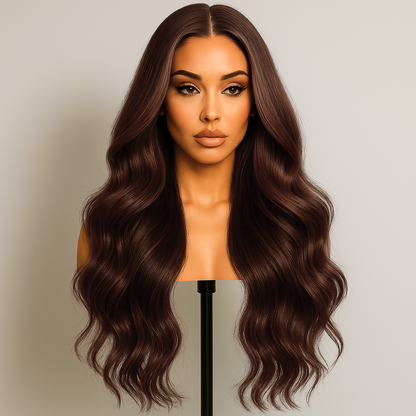 Jocelyn Chocolate Brown Body Wave Glueless Wig