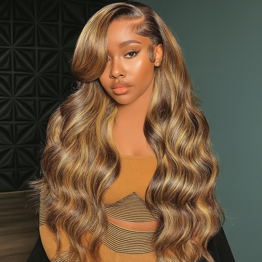 Valeria Brown Highlights Loose Body Wave Glueless Wig