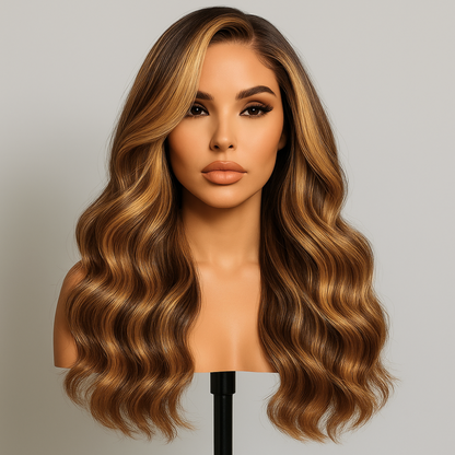 Valeria Brown Highlights Loose Body Wave Glueless Wig