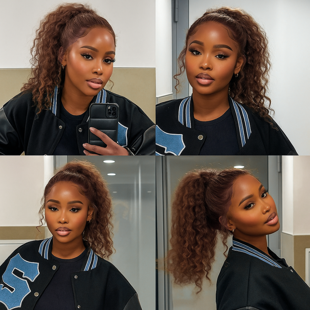 Cely Brown Water Wave 360 Glueless Wig