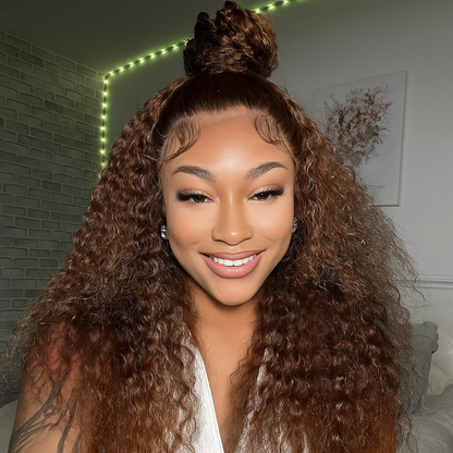 Cely Brown Water Wave 360 Glueless Wig