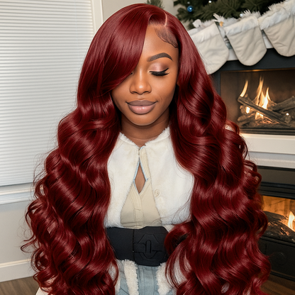 Rouge Burgundy Body Wave Glueless Wig